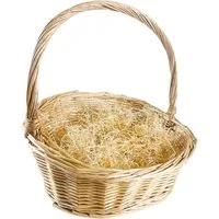 Kobolo Dekokorb Geschenkkorb natur Weide Größe 3 mit Holzwolle, Präsentkorb Weidenkor (Einzelstück, 1 St., 1 Korb), 49x41x16/50cm