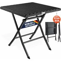 Casaria Klapptisch Rom (1-St), Polyrattan 65x65cm Platzsparend Klappbar Tragbar 60kg Belastbarkeit