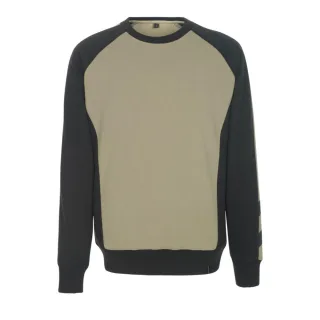 MASCOT Witten Sweatshirt UNIQUE Hellkhaki / Schwarz 3XL - 50570-962-5509-3XL