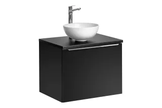 Waschtischunterschrank 60cm AKAN Schwarz matt Variante B inkl. Waschtisch