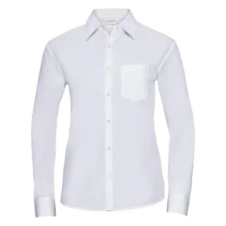 Russell Collection Damen Langarm Bluse (Weiß)