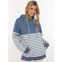 Zwillingsherz Hoodie "Moin Streifen" Stickerei, Kapuze mit bedruckter Kordel, gestreift