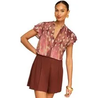 Love & Roses Kurzarmbluse Love & Roses Bluse mit Flatterärmeln, Farbverlauf (1-tlg)
