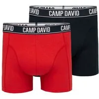 CAMP DAVID Boxershorts (Packung, 2-St) im 2er- Pack mit Logobund
