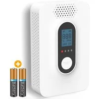 Forrlite Kohlenmonoxid Melder mit LCD Display, CO2 melder, 10 Jahre Batterie CO-Melder (Warnmelder, Lauter Alarm 115 dB, Testschalter, Mitgelieferte Batterien)