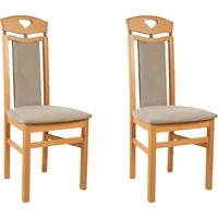 Home affaire Esszimmerstuhl Berta Küchenstuhl (Set, 2 St), Bezug in Microfaser, Gestell aus Buche Massivholz