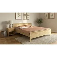 OTTO home Massivholzbett Indra, Landhausstil, edles Design,zertifiziertes Massivholz (Breite/Belastbarkeit 180cm/220 KG, 140cm/180 KG, 90cm/120 KG), mit Kopfteil, mit dekorativen Fräsungen, aus Kiefer