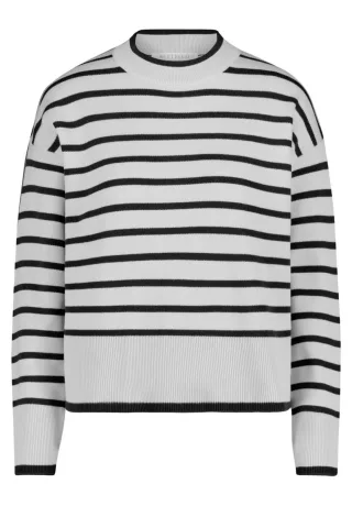 Betty & Co - Gestreifter Strickpullover weiß - Gr. - 34