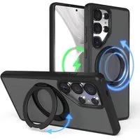 EAZY CASE Handyhülle Outdoor Galaxy S25 Ultra Case mit MagSafe Ring 6,9 Zoll, Outdoor Handy Hülle Bumper Schutzhülle Slim mit Kameraschutz Schwarz