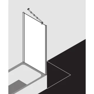 Kermi Filia XP Seitenwand verkürzt auf Badewanne FXUVD08016VAK 80x160cm, silber hochglanz, ESG klar