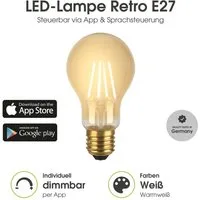 XLAYER Smarte LED-Leuchte WLAN LED Lampe Smart Echo Retro E27 5W Warmweiß Dimmbar