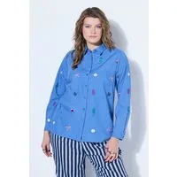 Studio Untold Hemdbluse Hemdbluse Boxy Shape Meeres-Stickerei