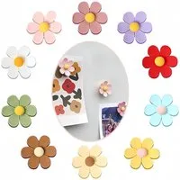 AFKSMILE Magnet 10 Stück Magnete Kühlschrank, 3D Blumen Harz Bunte Kühlschrankmagnet (10-St), Groß 10 Farben Dekoration Magnete für Kühlschrank Anschlagbrett Büro