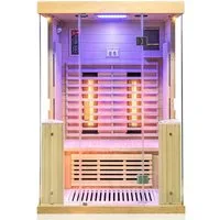 Dewello Infrarotkabine KINGSTON Wärmekabine, für bis zu 2 Personen, 4 Vollspektrumstrahler, BxTxH: 130 x 105 x 190 cm, (Farblichttherapie, Ionisator mit Ozondesinfektion und Aromatherapie, Multimedia und zusätzlich USB-Anschluss & Bluetooth möglich) 