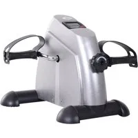 HOMCOM Heimtrainer Mini Bike mit LCD-Display (Trainingsrad, 1-tlg., Pedaltrainer), Silber 35 x 40 x 31 cm