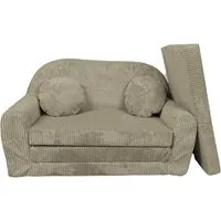 FORTISLINE Kindersofa Kindersofa Rosalia Ausklappbares Sofa aus Cord mit Verlängerung