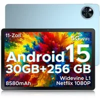 DOOGEE U11Pro Android 15/16 tablet 11 Zoll, 30GB RAM (6+24GBerweitert), 90Hz Tablet (11", 256 GB, Android 15, WIFI, 256 GB, 8580mAh, WIFI, 13MP+5MP, 5G WiFi/Widevine L1/ GPS/Face ID/OTG)
