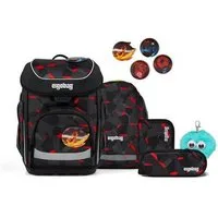 ergobag Schulranzen cubo Bundle Set (6-tlg., 6-teiliges Set), größenverstellbares Rückensystem