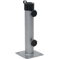vidaXL Schirmhalter Sonnenschirmständer für Ø38/48 mm Mast Silbern Stahl, 1 tlg.