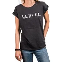 MAKAYA Print-Shirt Damen Kurzarm Basic Sommer Oberteile Sexy Elegant Lustig Spruch Bla (Schriftzug, Schwarz, Blau, Grau) Baumwolle