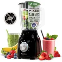 TurboTronic by Z-Line Standmixer 1400 Watt Smoothie Maker1,5l Glas Hochleistungsmixer 6 Klingen, Mixgerät für gefrorene Früchte blender klein leise edelstahl klingen