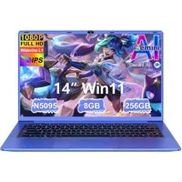 bvate 2026 14-Zoll-Laptop-Computer, 8 GB DDR4, Quad-Core N5095 CPU Notebook Notebook (OTHER, N5095, 8 GB, 256 GB SSD, 180° Drehung/Low Blue Light-Zertifizierung/Deutsche Tastaturaufkleber)