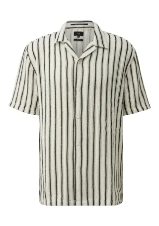 qs - Hemd creme/schwarz - Gr. - M