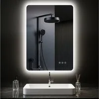 PESENXAN Badspiegel mit Beleuchtung, LED Badezimmerspiegel mit 3 Lichtfarben, Dimmbar (1-St), Speicherfunktion, Touch-Schalter, IP44 Wasserdicht, 50x70cm
