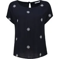 HaILY’S T-Shirt SS V TP Fa44rine, navy/offwhite flower