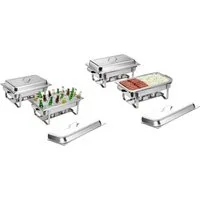 Rungassi Schüssel 2 x Warmhaltebehälter Speisenwärmer Wärmebehälter Buffetwärmer, Edelstahl