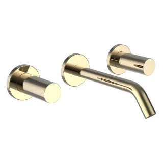 LAUFEN 3-Loch Waschtischmischer Unterputz Kartell LAUFEN Festauslauf Ausladung 175 mm PVD Gold H3123360011201
