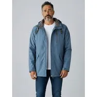 Dry Fashion Regenjacke Bergen Herren Regenmantel Fleece-Futter - Outdoor-Jacke Wasserdicht Parka Winddicht, Verschweißte Nähte, 2-Wege-Reißverschluss, Kapuze