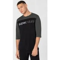 SUPER.NATURAL T-Shirt Merino T-Shirt CONTRAST 3/4 funktioneller Merino-Materialmix