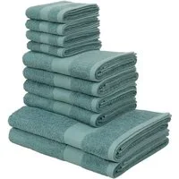 OTTO home Handtuch Set Melli, 2 Duschtücher 70x140, 4 Handtücher 50x100, 4 Gästetücher 30x50, Walkfrottee (Set, 10-St), Handtuchset in dezenten Farben mit Bordüre, 100% Baumwoll-Handtücher