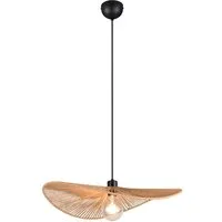 Reality Leuchten LED Pendelleuchte, Dimmfunktion, LED wechselbar, warmweiß, Groß-e ausgefallene Papier Lampenschirm geflochten für Esstisch Ø 58cm