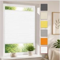 Vkele Plissee Easy Fix Klemm Faltrollo, blickdicht verspannt Fenster Rollo, Klemmfix,Klemmträger