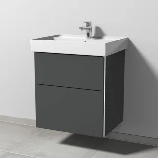 Sanipa 3way Waschtischunterbau zu Villeroy & Boch Collaro Waschtisch mit 2 Auszügen, Anthrazit-Matt BR83422