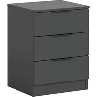 Home affaire Nachtkommode Skarde Nachttisch Beistelltisch Kommode, Breite: 45 cm (1 St), Skarde, Nachtkommode, 3 Schubkästen, anthrazit
