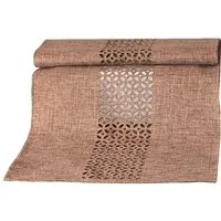 matches21 HOME & HOBBY Tischdecke Tischläufer Durchbrochene Ornamente dunkelbraun 40x90 cm (1-tlg)