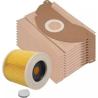 PRIMEBAG Staubsaugerbeutel Filter für KÄRCHER 6.904-322.0 MV2 WD1 WD2 A2003 A2004 kompatibel