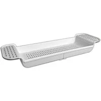 HAC24 Badewannenablage Wannenablage Badewannenbrett Badewannenauflage Badewannentablett, Weiß Kunststoff Ausziehbar von 55 bis 78,4 cm