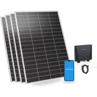 Sunshare Balkonkraftwerk Ray Lite Basic Kit 800 W Mini-Balkonkraftwerk - 4×200 W Module, 200 W, Monokristallin N‑Typ TOPCon, (Balkonkraftwerk, 4-St., 800 W Basic‑Set mit 4 Modulen und Mikro‑WR), Kompaktes 800 W PV‑System, erweiterbar bis 1200 W Gesam