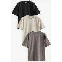 Next T-Shirt Schwere Relaxed Fit T-Shirts im 3er Pack (3-tlg)