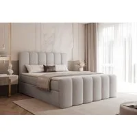 Compleo Boxbett BUBBLE, Wolkenbett, Bequem, Bonell, Topper, Doppelbett gepolstertes Kopfteil mit Bettkasten