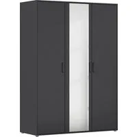 rauch Drehtürenschrank Kleiderschrank Schrank Garderobe Wäscheschrank VOYAGER (in 3 verschiedenen Ausstattungen BASIC/CLASSIC/PREMIUM) mit modernen Griffen in Graumetallic und Spiegel