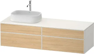 Duravit Zencha Konsolenwaschtischunterbau wandhängend Natur Eiche & Weiß Matt & Supermatt 1600x550x4 ZE4824L30840000