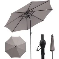 Sekey Sonnenschirm ø 200/270/300 cm Gartenschirm Rund, Marktschirm Knickbar, mit Kurbel, LxB: 300x300 cm, sonnenschirm 300cm, Neigungswinkel, für Balkon Garten, UV 50+