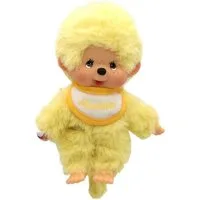 Monchhichi Plüschfigur Junge Gelb 13 cm Monchhichi Color Puppe mit gelbem Lätzchen