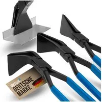 Bituxx Zangenset Falzzangen gerade 45 Grad 90 Grad Blau, Spar-Set 3-tlg., MS-16202