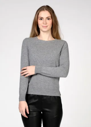 IN LINEA - NOS Pullover, Rundhals 812 flanell mel. - Gr. - 40